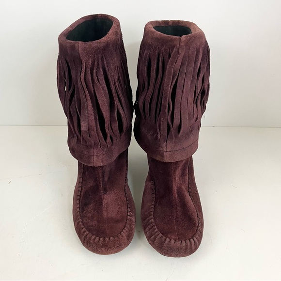 Born Banbury Chianti Suede Leather Fringe Boot Women’s Size 7.5 - Picture 16 of 16